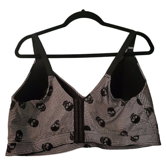 Torrid 18289785 Black White Skull Adjustable Lightly Lined Wireless Bra Size 44F - Picture 3 of 6